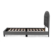 Pemberly Row Twin Burlap Fabric Upholstered Bed Frame with Slats in Charcoal