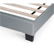 Pemberly Row Twin Burlap Fabric Upholstered Bed Frame with Slats in Light Gray