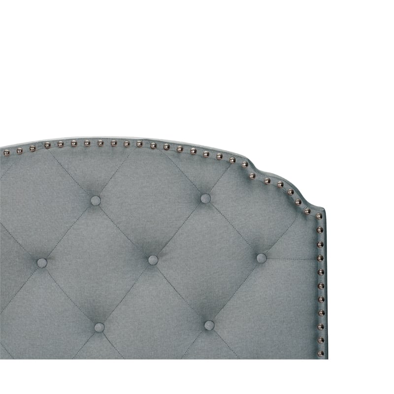 Pemberly Row Twin Burlap Fabric Upholstered Bed Frame with Slats in Light Gray