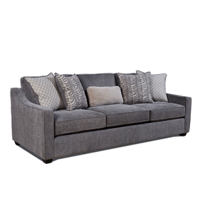 Pemberly Row Modern Fabric Bagley Slim Track Arm Sofa in Gray