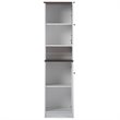 Pemberly Row Contemporary Engineered Wood 2 Door Pantry in White and Dark Brown