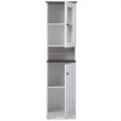 Pemberly Row Contemporary Engineered Wood 2 Door Pantry in White and Dark Brown
