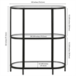 Pemberly Row Mid-Century Metal Bookcase with Glass Shelves in Black Bronze