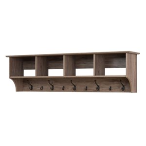 Pemberly Row 60&quot Wide Hanging Entryway Shelf in Drifted Gray