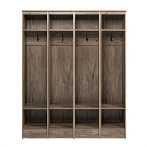 Pemberly Row Transitional Engineered Wood Narrow Organizer in Gray (Set of 4)