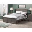Pemberly Row Madison Full Wood Foundation Bed with Matching Footboard in Grey