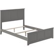 Pemberly Row Madison Full Wood Foundation Bed with Matching Footboard in Grey