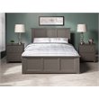 Pemberly Row Madison Full Wood Foundation Bed with Matching Footboard in Grey