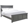 Pemberly Row Madison Full Wood Foundation Bed with Matching Footboard in Grey