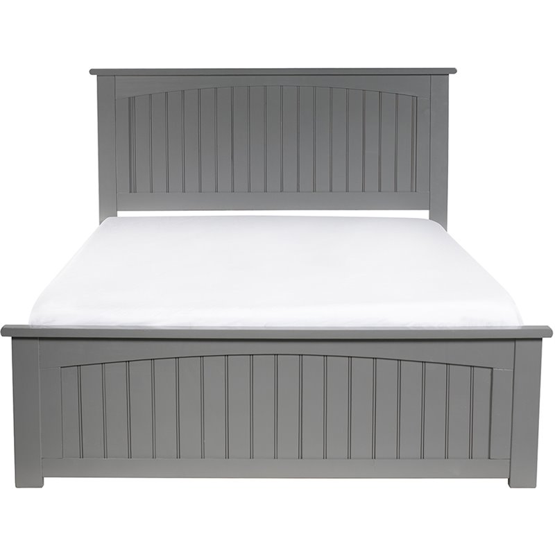 Pemberly Row Full Traditional Styled Wooden Panel Bed in Gray