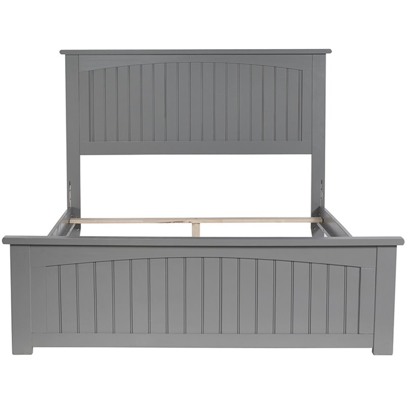 Pemberly Row Full Traditional Styled Wooden Panel Bed in Gray
