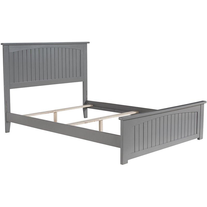 Pemberly Row Full Traditional Styled Wooden Panel Bed in Gray