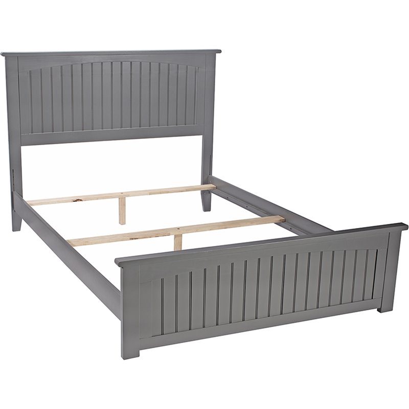 Pemberly Row Full Traditional Styled Wooden Panel Bed in Gray
