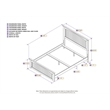 Pemberly Row Full Traditional Styled Wooden Panel Bed in Gray