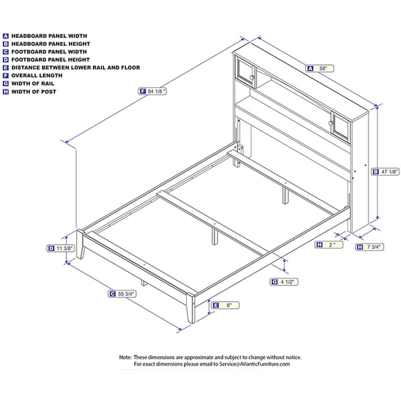 Pemberly Row Traditional Styled Wooden Full Bookcase Bed in Gray