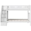 Pemberly Row Traditional Staircase Bunk Twin Over Twin in White