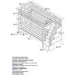 Pemberly Row Traditional Staircase Bunk Twin Over Twin in White