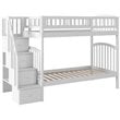 Pemberly Row Traditional Staircase Bunk Twin Over Twin in White