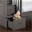 Pemberly Row Traditional Staircase Bunk Twin Over Twin in Gray