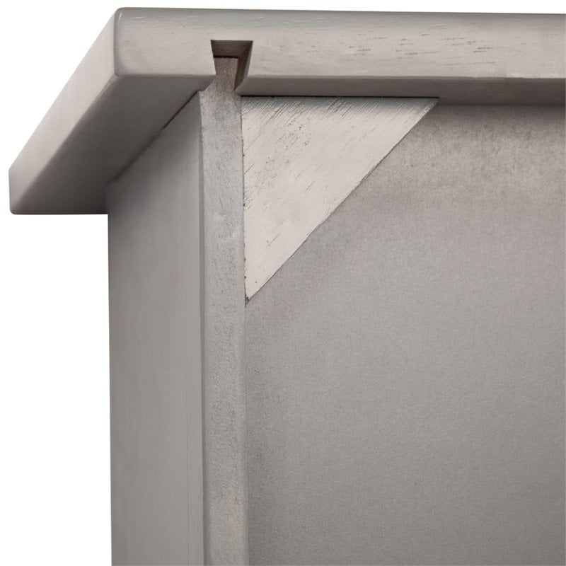 Pemberly Row Traditional Staircase Bunk Twin Over Twin in Gray