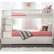 Pemberly Row Traditional Wood Staircase Bunk Twin Over Twin w/ Trundle in White
