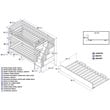Pemberly Row Traditional Wood Staircase Bunk Twin Over Twin w/ Trundle in White