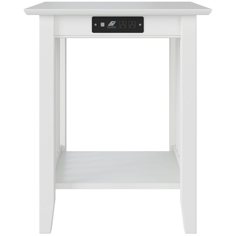 Pemberly Row Charger Printer Stand made of Wood in White Finish