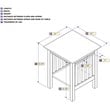 Pemberly Row Charger Printer Stand made of Wood in White Finish