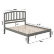 Pemberly Row Richmond Queen Solid Wood Platform Bed in Grey