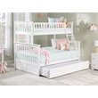 Pemberly Row Twin over Full Bunk Bed of Wood with Trundle in White