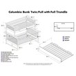 Pemberly Row Twin over Full Bunk Bed of Wood with Trundle in White