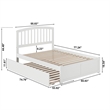 Pemberly Row Richmond Full Wood Platform Bed and Full Trundle in White