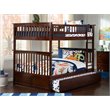 Pemberly Row Full over Full Bunk Bed of Wood with Trundle in Walnut Brown