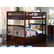 Pemberly Row Full over Full Bunk Bed of Wood with Trundle in Walnut Brown