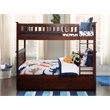Pemberly Row Full over Full Bunk Bed of Wood with Trundle in Walnut Brown