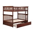 Pemberly Row Full over Full Bunk Bed of Wood with Trundle in Walnut Brown