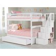 Pemberly Row Full over Full Bunk Bed of Wood with Trundle in White