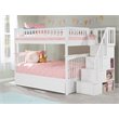 Pemberly Row Full over Full Bunk Bed of Wood with Trundle in White