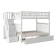Pemberly Row Full over Full Bunk Bed of Wood with Trundle in White