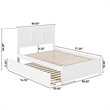 Pemberly Row Madison Full Wood Platform Bed and Full Trundle in White