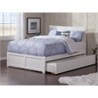 Pemberly Row Modern Solid Wood Full Platform Panel Bed w/ Trundle in White