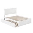 Pemberly Row Modern Solid Wood Full Platform Panel Bed w/ Trundle in White