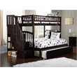 Pemberly Row Twin over Full Bunk Bed with Trundle in Espresso