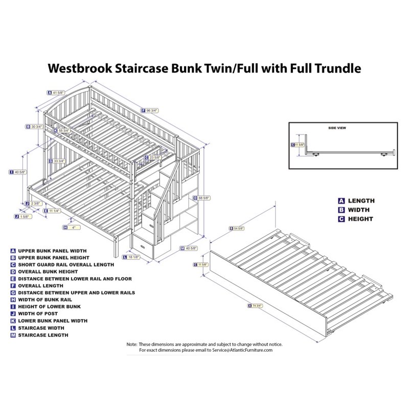 Pemberly Row Twin over Full Bunk Bed with Trundle in Espresso