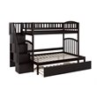 Pemberly Row Twin over Full Bunk Bed with Trundle in Espresso
