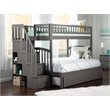 Pemberly Row Twin over Full Bunk Bed of Wood with Trundle in Gray