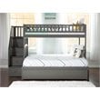 Pemberly Row Twin over Full Bunk Bed of Wood with Trundle in Gray