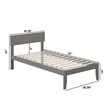 Pemberly Row Modern Solid Wood Twin Platform Bed with Slat Kit in Gray