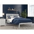 Pemberly Row Farmhouse Wood Full Bed with USB Charging Station in White
