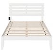 Pemberly Row Farmhouse Wood Full Bed with USB Charging Station in White
